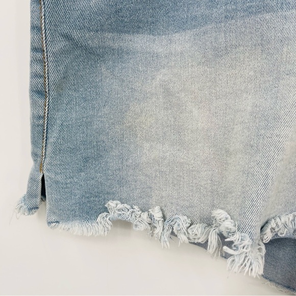 Vanilla‎ Star High Rise Shortie Shorts Womens Plus Size 24 Blue Light Wash - Picture 7 of 11